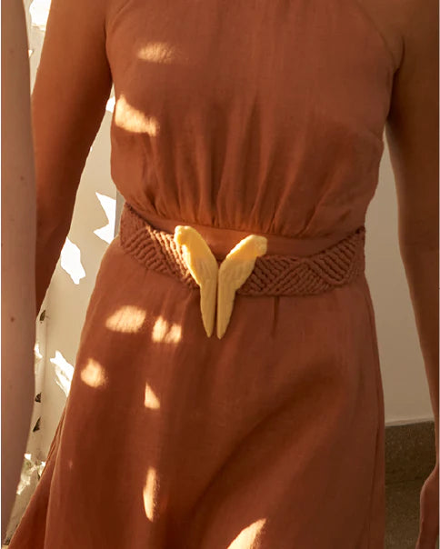 Braided Linen Parrot Belt / Salmon