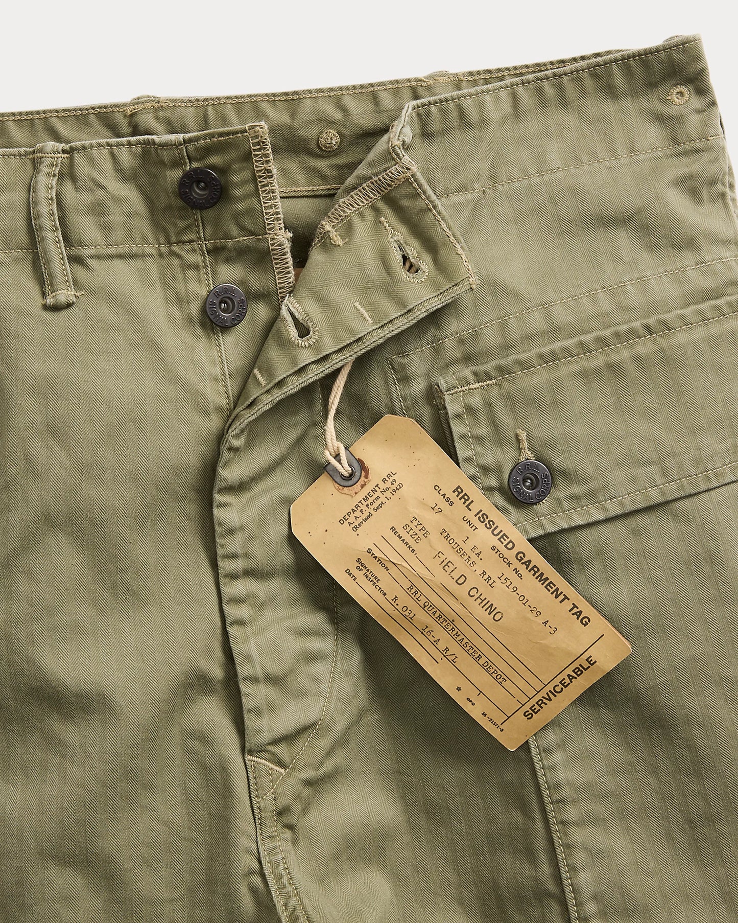 Herringbone Field Cargo Pant - olive
