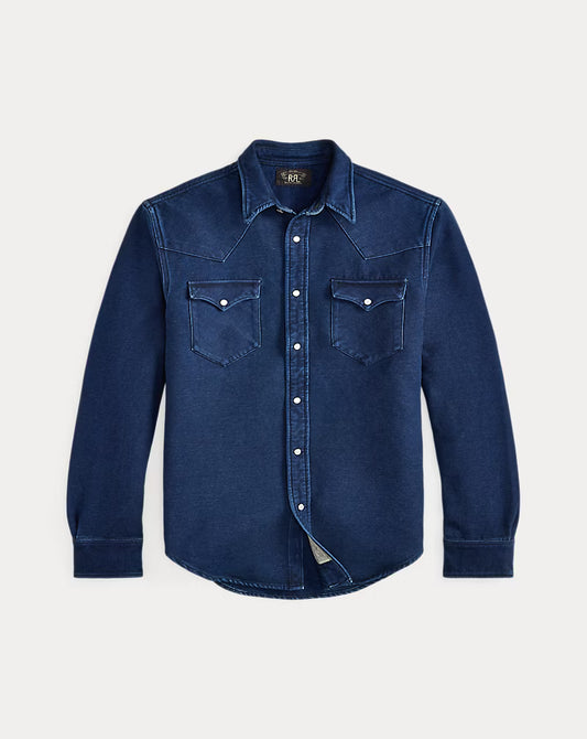 Slim Fit Indigo Chamois Western Shirt