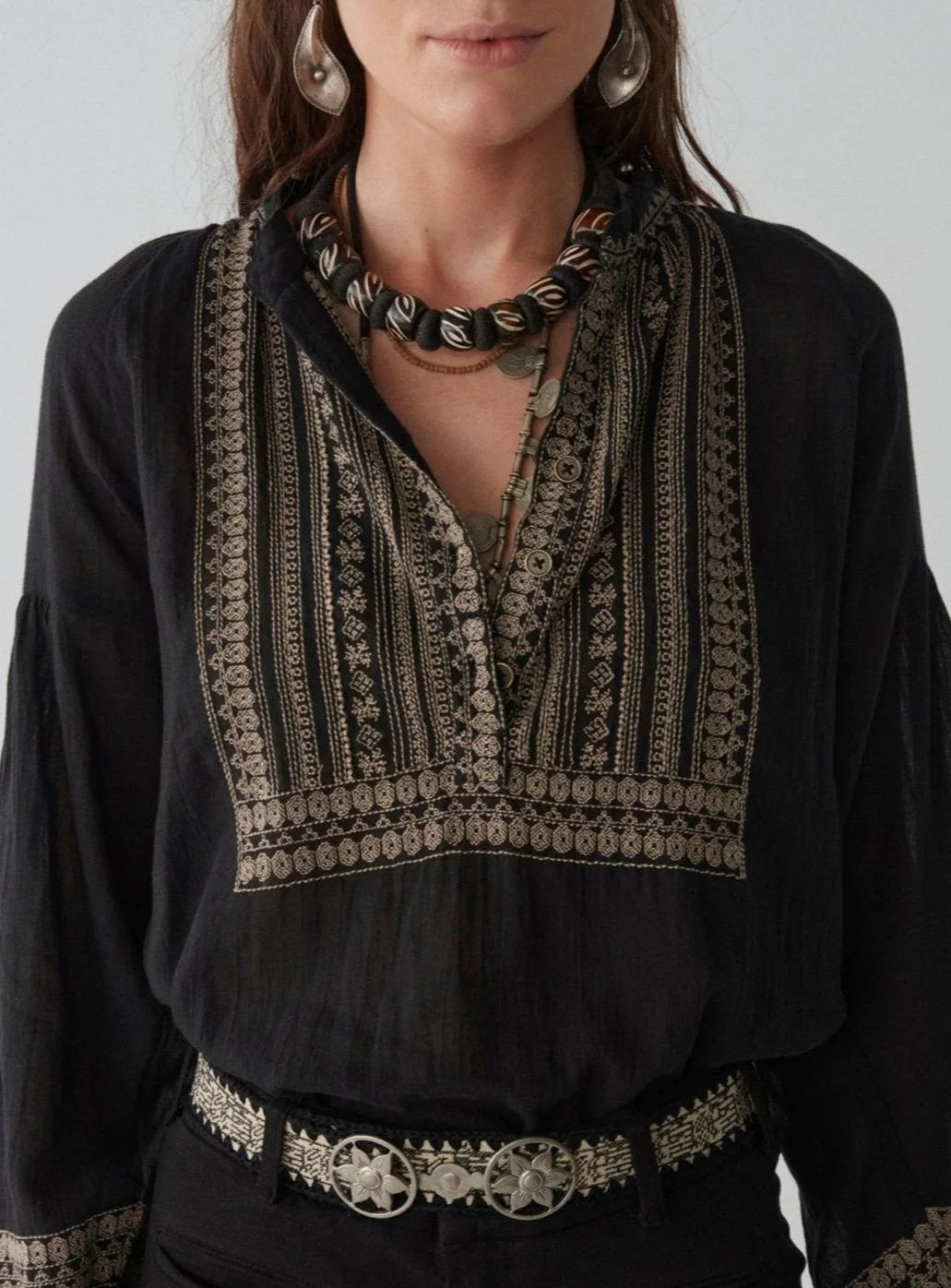 Tina Blouse - Madurai Charcoal