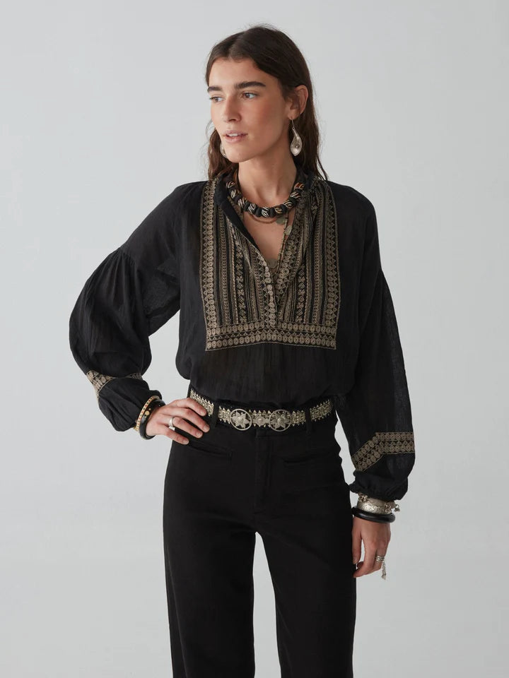 Tina Blouse - Madurai Charcoal