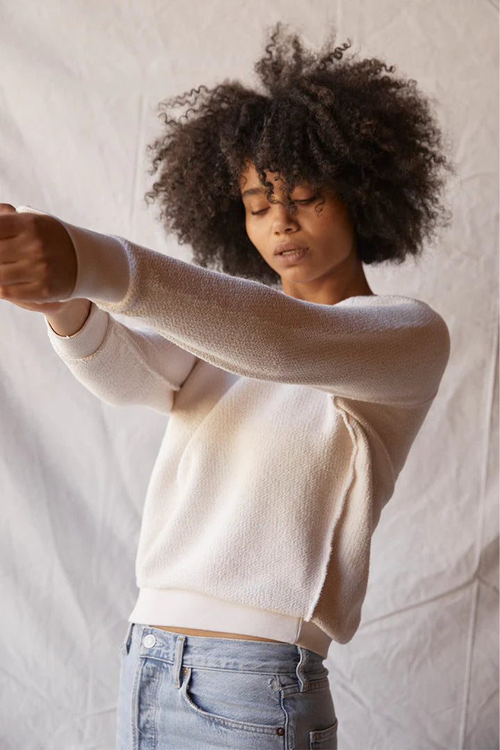 Ziggy inside out cotton fleece shrunken crew