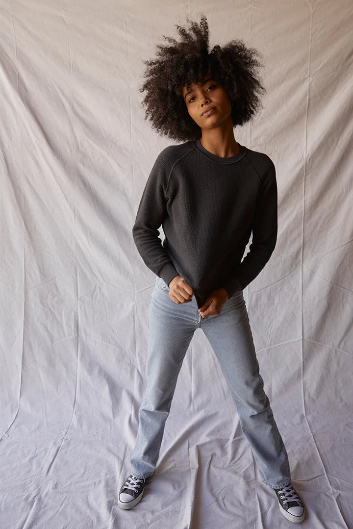 Ziggy inside out cotton fleece shrunken crew