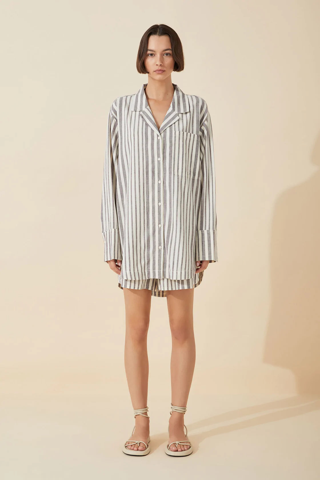 PLUM STRIPE ORGANIC COTTON SHIRT