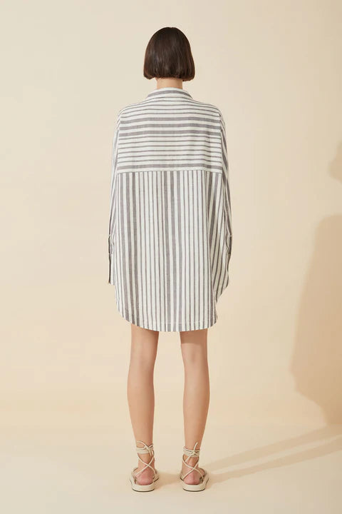 PLUM STRIPE ORGANIC COTTON SHIRT