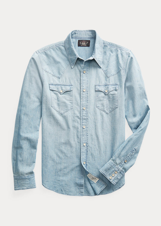 RRL Long-sleeve Chambray Buffalo Western Workshirt
